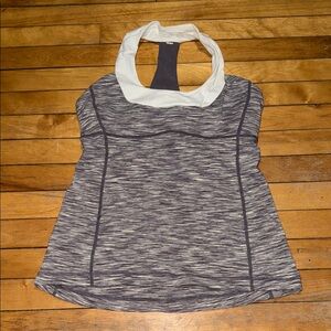 lululemon athletica Gray and White Tank Top